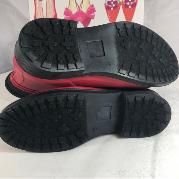 Bright Red Bailey size 10 Rain Boots Merona nwot - Picture 3 of 8